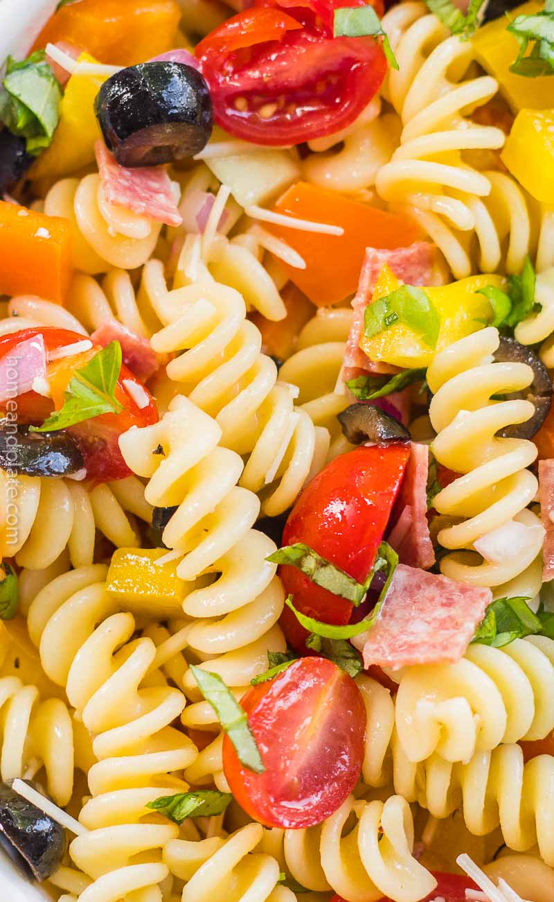 pasta salad with red dressing Italian Pasta Salad with Red Wine Vinaigrette