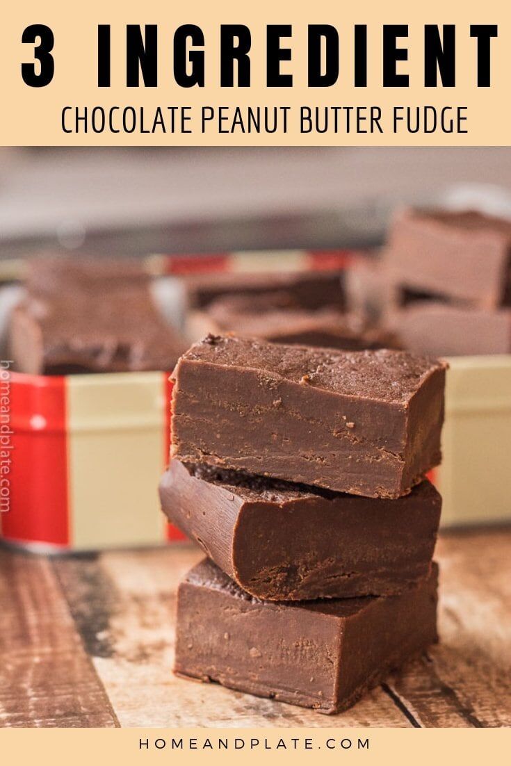 Easy Chocolate Peanut Butter Fudge Recipe, image size:735x1102